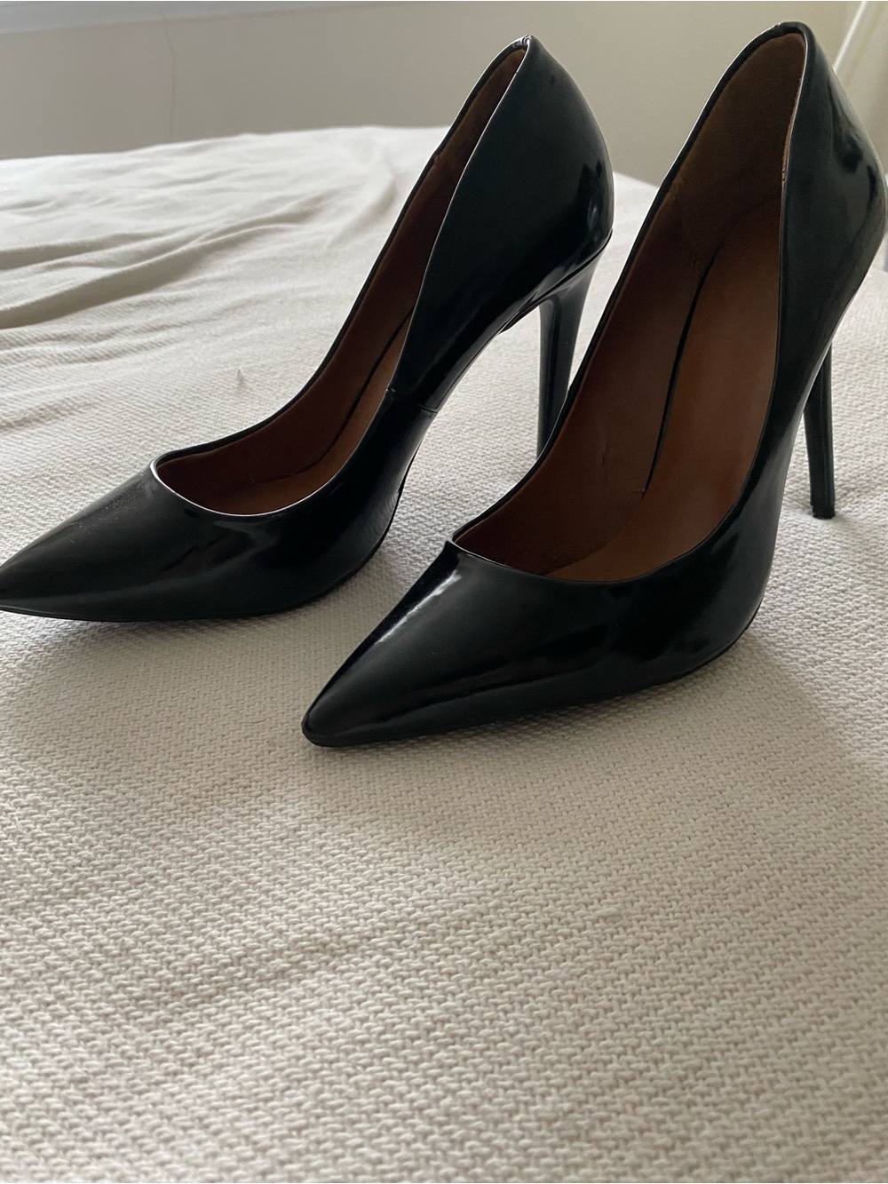 Classic Black Patent Pointed-Toe High Heels